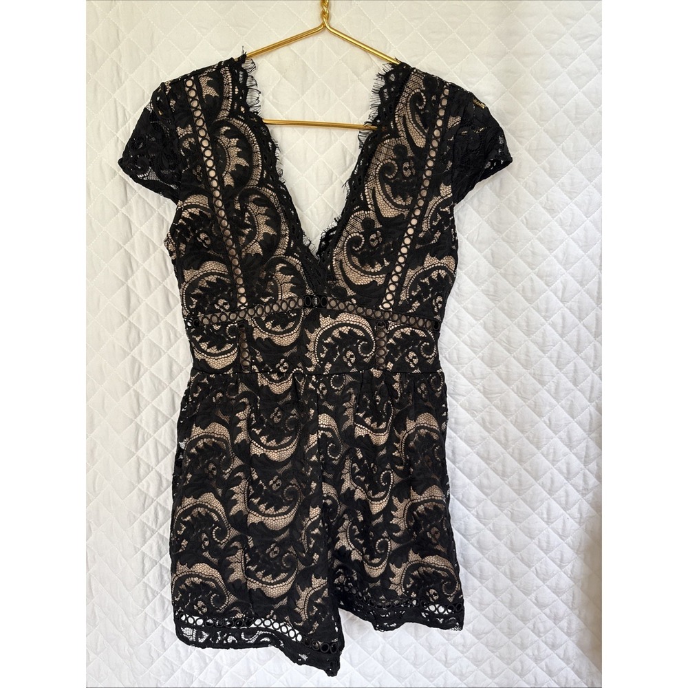 Fashion Nova Black Lace Shorts Jumper Sizes Large Dark Coquette‎ Girl WhimsyGoth
